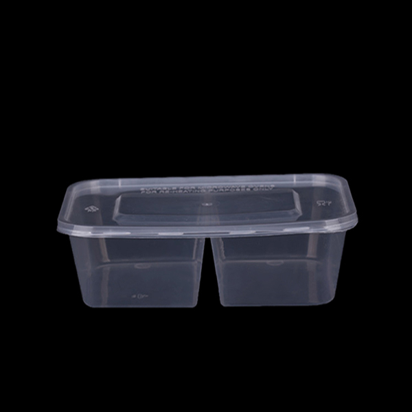 1000ml PP Plastic Rectangle Box-2 Spaces
